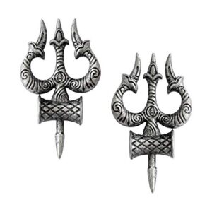Shiva Trishool Damroo Oxidized Studs Earrings for Girls & Women | Traditional Ethnic Shiva Trident Earrings