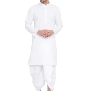 Men's Cotton Solid Kurta and Dhoti Pant Set