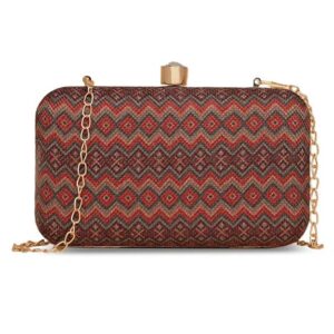 Weaves Motif Printed Women's Jute Handcrafted Multicolor Clutch