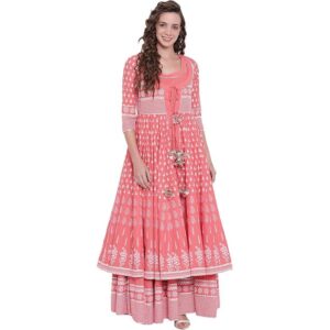 Women's Cotton Layered & Tiered Kurta