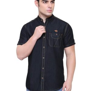Men’s Half Sleeve Casual Denim Shirt | Denim Shirts for Men Half Sleeves