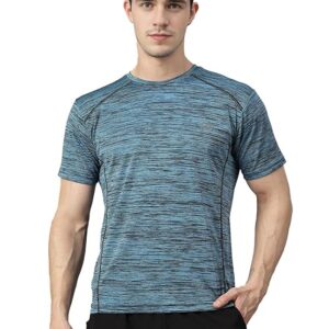 Men's Polyester Regular Fit Round Neck Regular Dry Fit Gym Sports T-Shirt