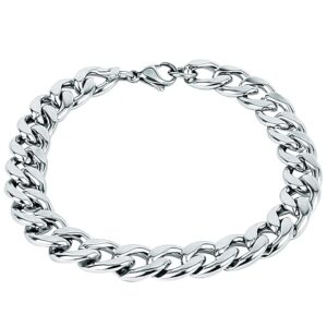 Stylish Silver Plated Stainless Steel Chain Style Silver Bracelet
